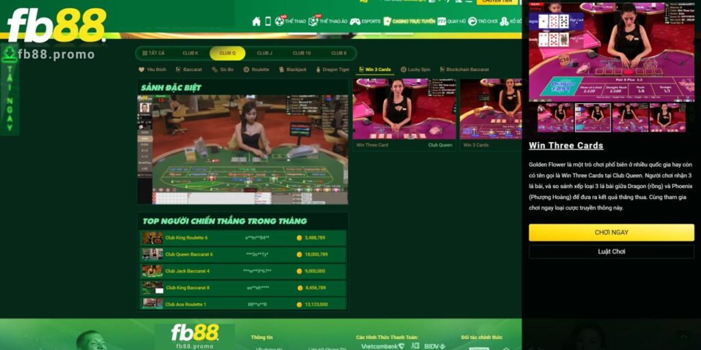 Chơi game Win Three Card hấp dẫn