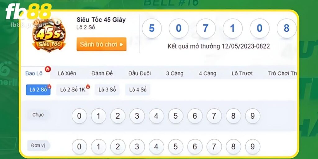 Đôi nét trò chơi Xổ số siêu tốc tại Fb88